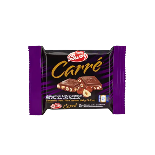 Chocolate Savoy con Leche y Avellanas Carré 100gr
